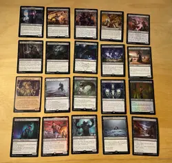 Magic The Gathering Lot Of 20 Black Cards Including Rares and Mythics NM - Image 1