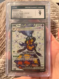 CGC 9 Vespiquen ex 212/197 2023 Obsidian Flames Pokemon Card 8054 mint grade 9 - Image 1