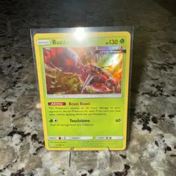 Buzzwole 21/236 Pokemon Holo Rare SM - Cosmic Eclipse Card NM - Image 1