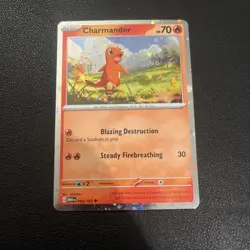 Charmander 004/165 SWIRL Cosmos Holo Scarlet & Violet Promo Pokemon 151 TCG Card - Image 1