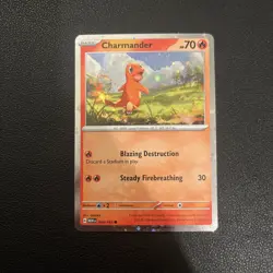 Charmander 004/165 SWIRL Cosmos Holo Scarlet & Violet Promo Pokemon 151 TCG Card - Image 3