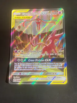 Pokemon TCG Espeon & Deoxys GX Tag Team SM240 Sun & Moon Black Star Promo MP - Image 1
