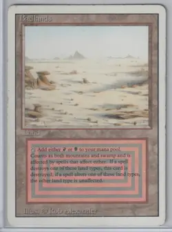 MTG Badlands Revised Mountain Swamp Dual Land Reserved MP-HP - Image 1