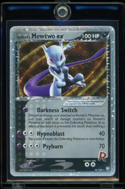 Rocket's Mewtwo ex 99/109 Pokemon 2004 Team Rocket Returns Holo - No Edge Peel! - Image 1