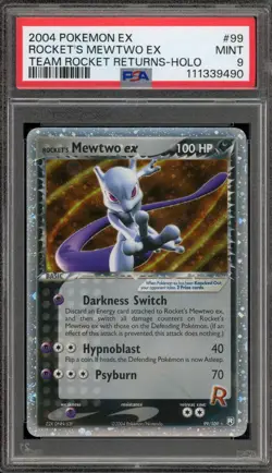 Pokemon Rocket's Mewtwo ex EX Team Rocket Returns Holo Ultra Rare #99 PSA 9 Mint - Image 1