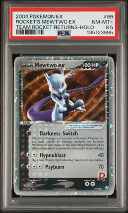 Rocket's Mewtwo ex 99/109 Team Rocket Returns Holo Mint PSA 8.5 - Image 1
