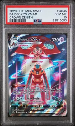 Deoxys VMAX Pokemon Crown Zenith #GG45 PSA 10 - Image 1