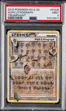 2010 POKEMON HEARTGOLD & SOULSILVER TRIUMPHANT #FOUR ALPH LITHOGRAPH PSA 9 - Image 1