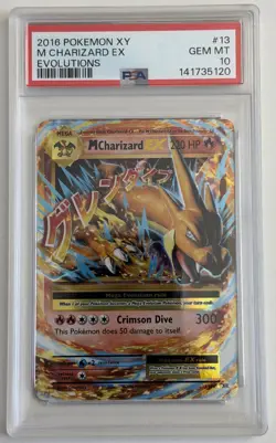 2016 POKEMON XY EVOLUTIONS #13 M CHARIZARD EX PSA 10 - Image 1