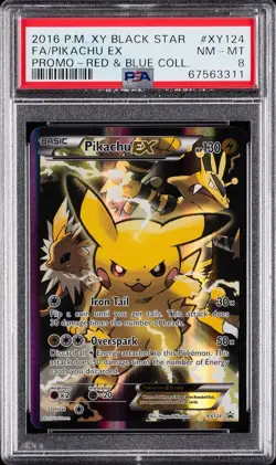 Pokemon TCG - 2016 Pikachu EX XY 124 Black Star Promo PSA 8 NM-MT - Image 1