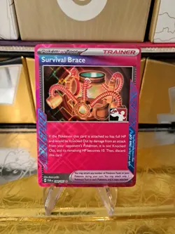 Survival Brace Pokemon Prize Pack Series 6 Promo Pokemon Card NM/LP Stamp - Image 1