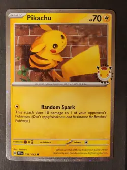 Pikachu 051 /162 SWIRL Stamped 2026 Pokemon Day 30th Anniversary Promo Cosmos - Image 1