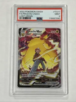 2022 POKEMON SWORD & SHIELD LOST ORIGIN #TG17 FA/PIKACHU VMAX LOST ORIGIN PSA 9 - Image 1