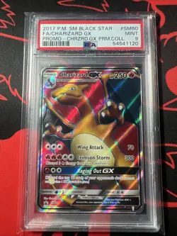 2017 CHARIZARD GX #SM60 POKEMON BLACK STAR PROMO FULL ART CLEAN PSA 9 MINT - Image 1