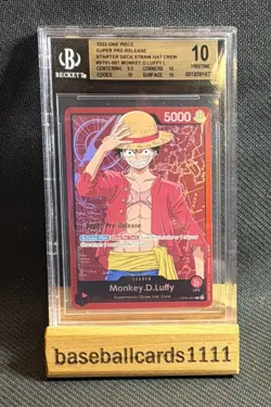 ✅ BGS 10 - Super Pre-Release - Monkey D Luffy Leader ST01-001 - One Piece P2 - Image 1