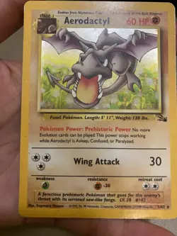 Pokemon TCG Aerodactyl 1/62 Fossil Unlimited Holo - Image 1