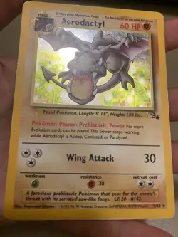 Pokemon TCG Aerodactyl 1/62 Fossil Unlimited Holo - Image 2