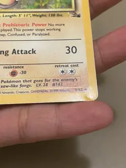 Pokemon TCG Aerodactyl 1/62 Fossil Unlimited Holo - Image 3