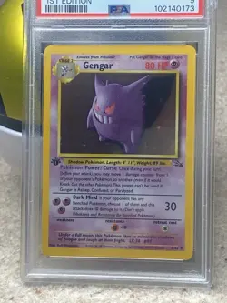 Gengar 5/62 PSA 9 Fossil 1st Edition Rare Holo Pokemon Card - Image 1