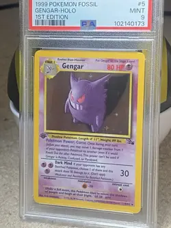 Gengar 5/62 PSA 9 Fossil 1st Edition Rare Holo Pokemon Card - Image 3
