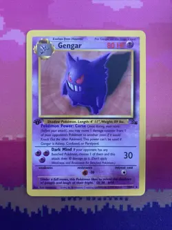 Pokemon Card Gengar Fossil 1st Edition Rare 20/62 Near Mint - Image 1