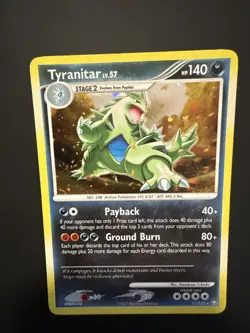 Pokemon TCG Tyranitar Holo Rare Card Mysterious Treasures 17/123 NM/LP Condition - Image 1