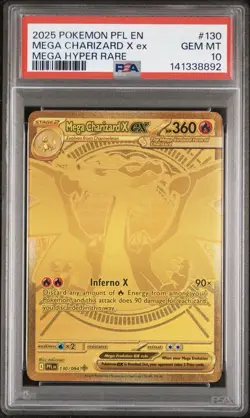 Pokemon Mega Charizard X ex 130/094 Phantasmal Flames Hyper Rare Holo PSA 10 - Image 1