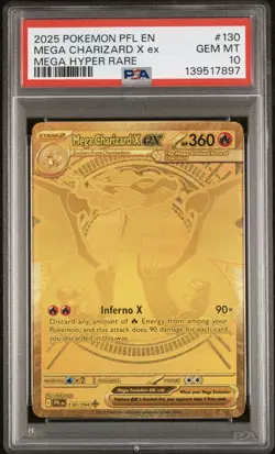 Pokemon Mega Charizard X ex 130/094 Phantasmal Flames Hyper Rare Holo PSA 10 - Image 1