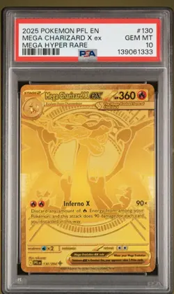 Pokemon Mega Charizard X ex 130/094 Phantasmal Flames Hyper Rare Holo PSA 10 - Image 1