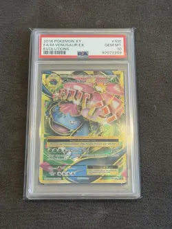 2016 Pokemon XY Evolutions #100 Full Art M Venusaur EX PSA 10 Gem Mint - Image 1