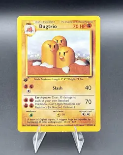 Dugtrio 19/102 1st Edition Pokemon Card Original Base Set Gamefreak 1999 Wizards - Image 1
