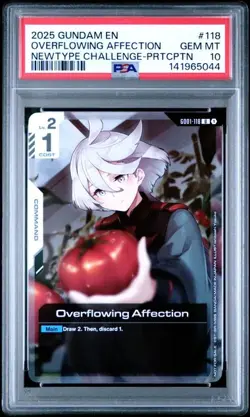 Gundam Card Game TCG Overflowing Affection Participation Promo PSA 10 Pop 15 - Image 1