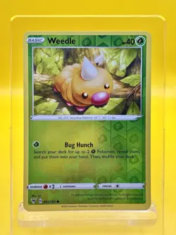 WEEDLE 001/185 REVERSE HOLO VIVID VOLTAGE (COMMON) POKEMON CARD LP-NM - Image 1