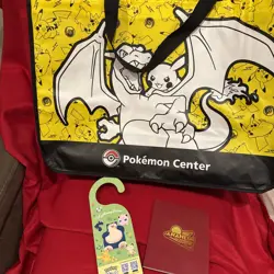 Pokemon Center World 2025 Charizard Pikachu Large Size Reusable Tote Bag & Extra - Image 1