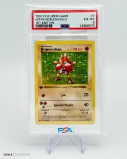 1999 Pokemon Game 1st Edition #7 Hitmonchan - Holo PSA 6 EX-MT - Image 5