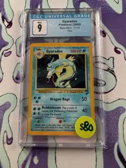 CGC 9 MINT Gyarados Base Set 2 7/130 Holo 2000 Pokemon - Image 1