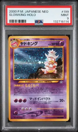 2000 POKEMON JAPANESE NEO #199 SLOWKING-HOLO PSA 9 NEW CERT - Image 1