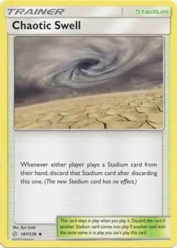 Chaotic Swell (#187/236) - Reverse Holofoil SM - Cosmic Eclipse LP Pokemon - Image 1