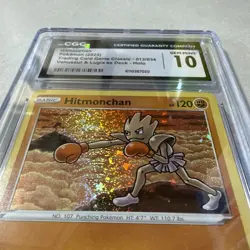Hitmonchan Holo Trading Card Game Classic CLV Pokemon Card 012/034 CGC 10 Great! - Image 3