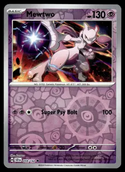 Mewtwo Reverse Holo 059/142 SV07: Stellar Crown Pokemon - Image 1