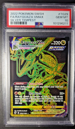 Pokemon TCG Rayquaza VMAX Secret Rare TG29/TG30 Silver Tempest PSA 10 2022 - Image 1