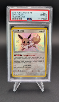Eevee 2019 Pokemon Sun & Moon Hidden Fates Holo #SV41 PSA 10 Gem Mint - Image 1