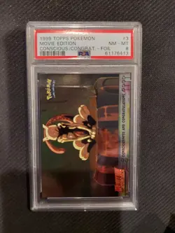 PSA 8 Consciousness and Congratulations Foil Topps Pokemon - Image 1