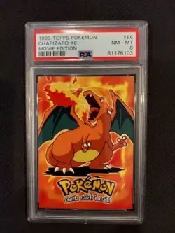 PSA 8 Charizard Topps Pokemon Movie Edition - Image 1