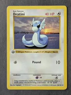 Pokemon TCG - Dratini 26/102 FIRST EDITION Base Set Shadowless - Image 1