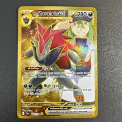 N's Zoroark EX Hyper Rare SV09 Journey Together # 189/159 NM Gold Holo Pokemon - Image 1