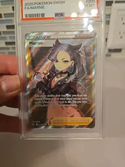2020 POKEMON SWORD & SHIELD FULL ART MARNIE 200/202 PSA 10 GEM MINT - Image 2