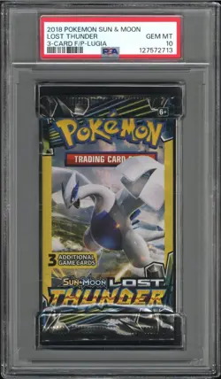 Pokemon Lost Thunder Lugia Art Sealed Booster Pack PSA 10 3 Card Mini Pack - Image 1