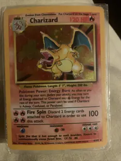 Pokemon TCG Charizard Base Set Holo Unlimited Rare Card 4/102 - Image 1