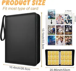 9 Pockets Trading Card Binder with 900 Double-Sided Pockets, PU Zipper Top Loade - Image 2